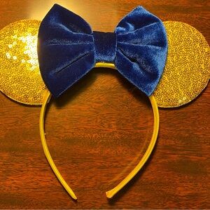 Disney Gold and Blue Minnie Mouse Ears Headband
